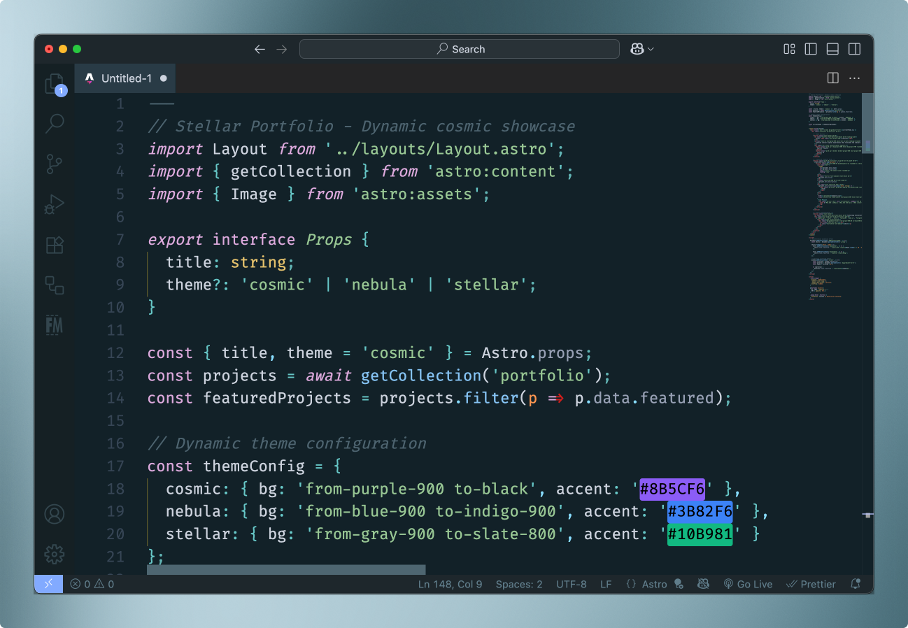 Space Kraken (VSCode Theme) - Astro Framework
